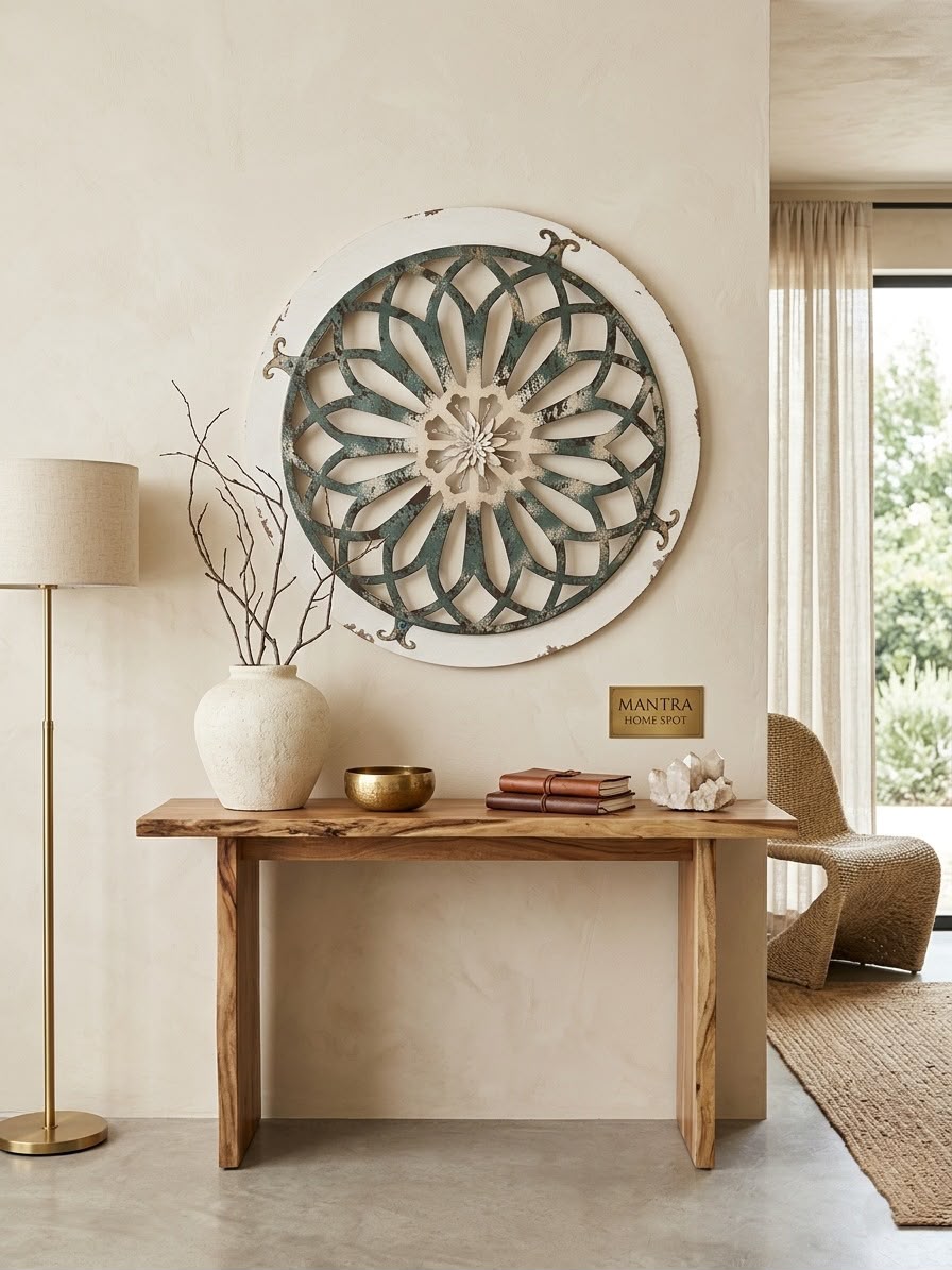 Ancestral Brass Rosette Wall Sconce (63 cm)