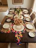 "Mantra Floral Multicolor" Table Runner in Iraca Palm