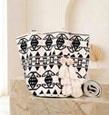 "Ancestral Matrix" Handwoven Wayuu Extra Large Tote Bag - Ivory & Charcoal