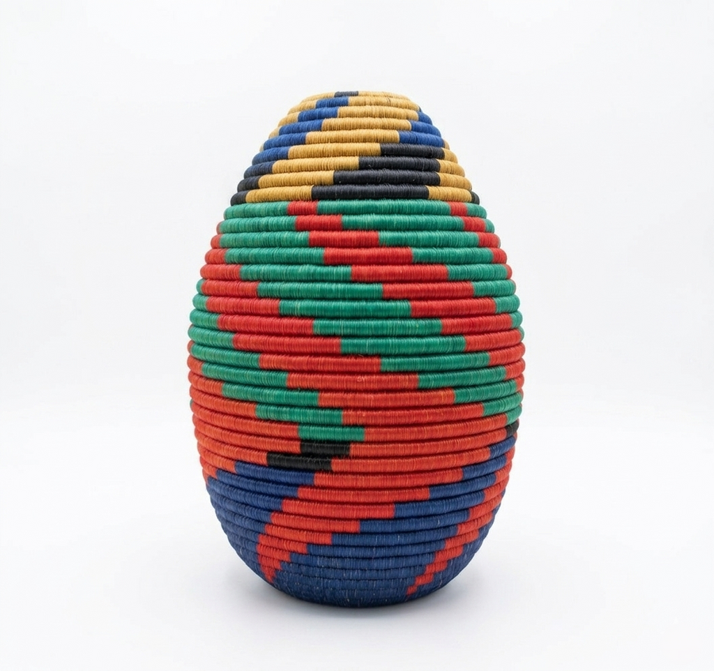 Egg Coil Vase — Handwoven Fique