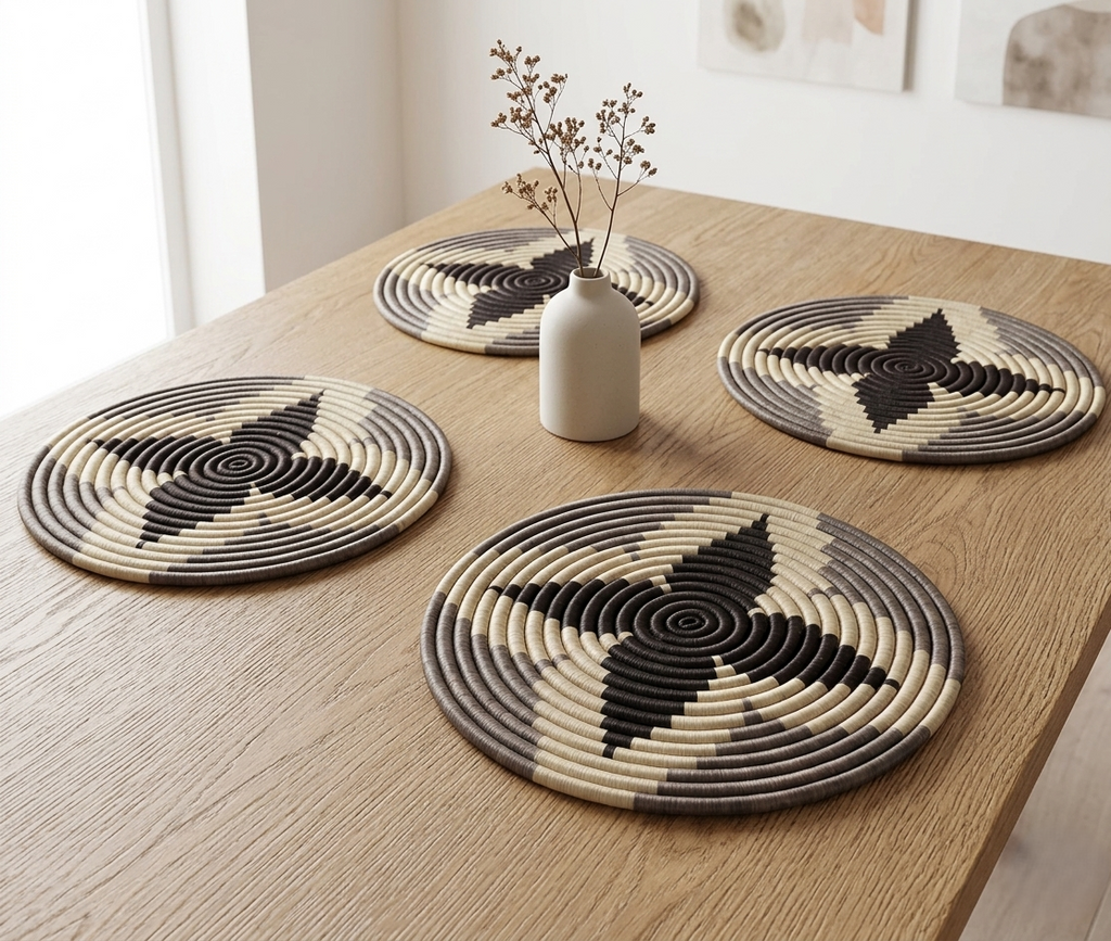 Handwoven Coiled Fique & Straw Placemats