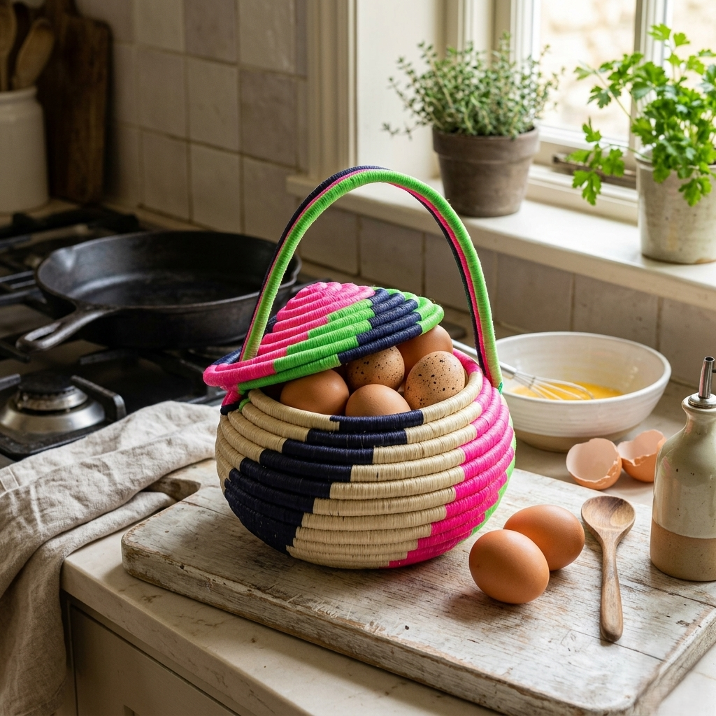 Guacamayas "Nido de Color" Handwoven Ancestral Egg Basket