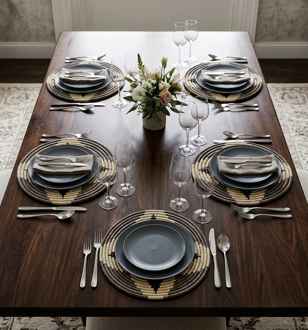 Handwoven Coiled Fique & Straw Placemats
