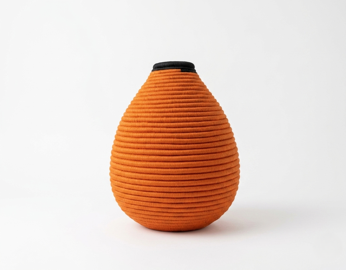 Egg Coil Vase S — Handwoven Fique