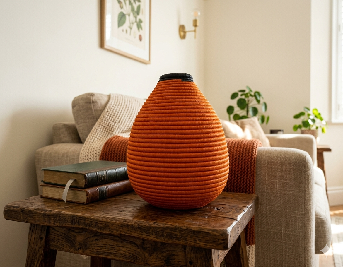 Egg Coil Vase S — Handwoven Fique
