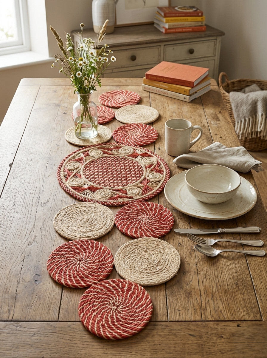 Mantra Origen Terracota" Table Runner in Iraca Palm