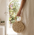 "Mar" Handwoven Iraca Palm Top-Handle Bag