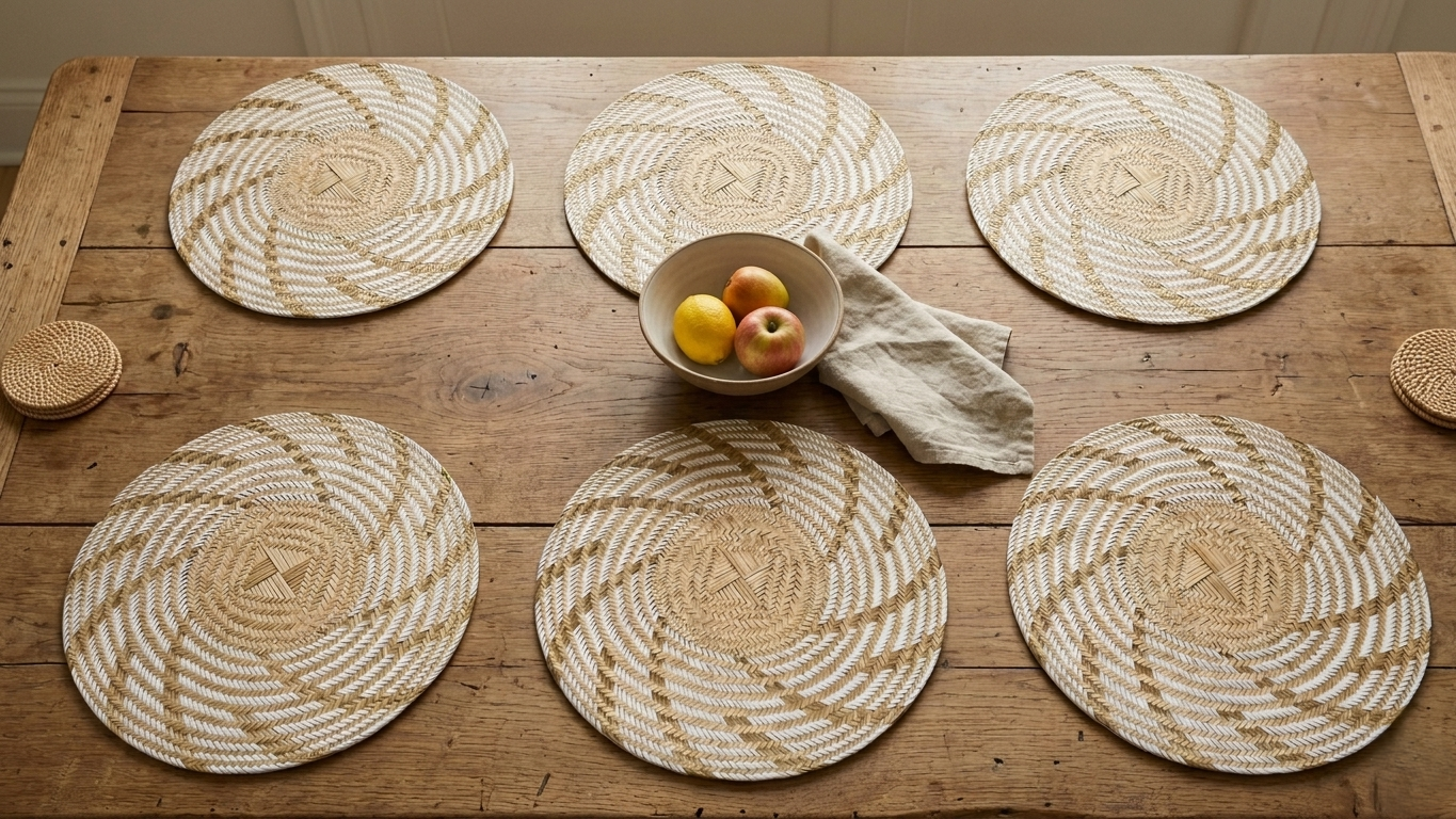 Authentic Colombian Hand-Woven Mawisa Straw Placemat