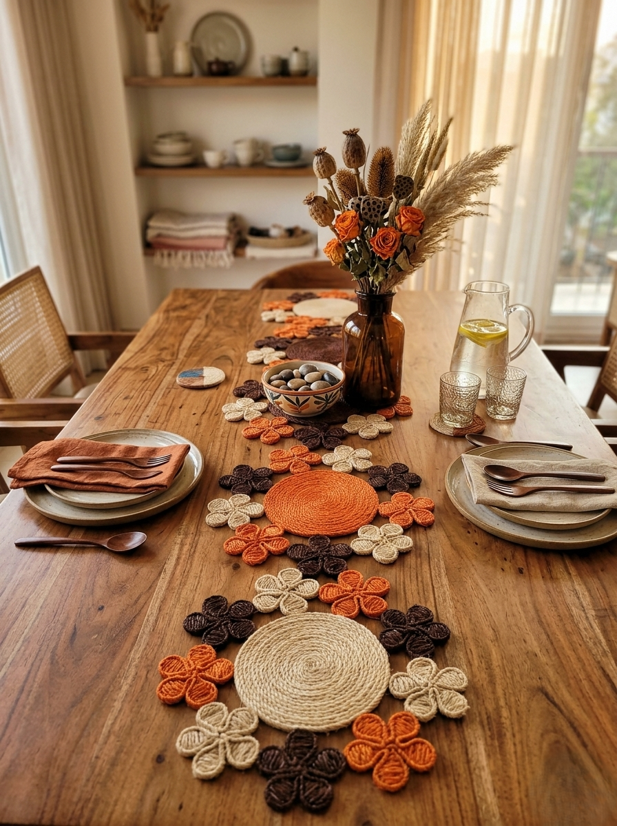 "Mantra Raíces" Table Runner in Iraca Palm