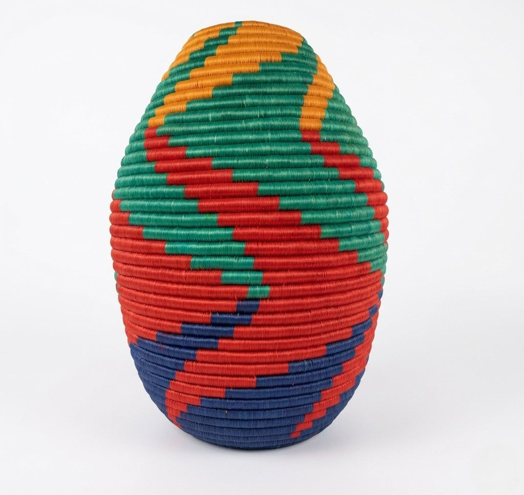 Egg Coil Vase — Handwoven Fique