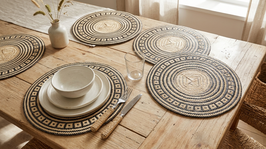 Wayuu Artisan "Guajira Sun" Handwoven Luxury Iraca Placemats