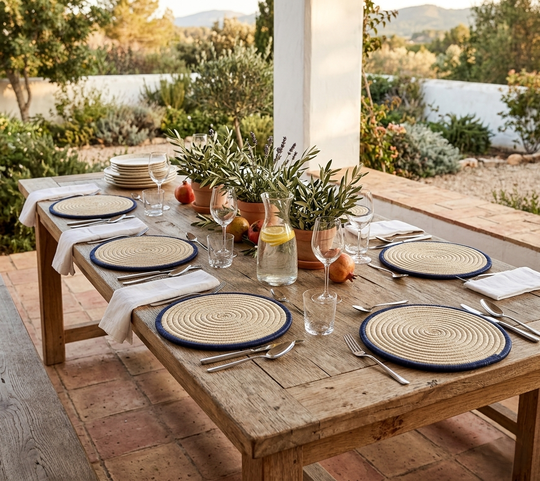 Handwoven Straw Placemat – Colombian Artisanal Heritage
